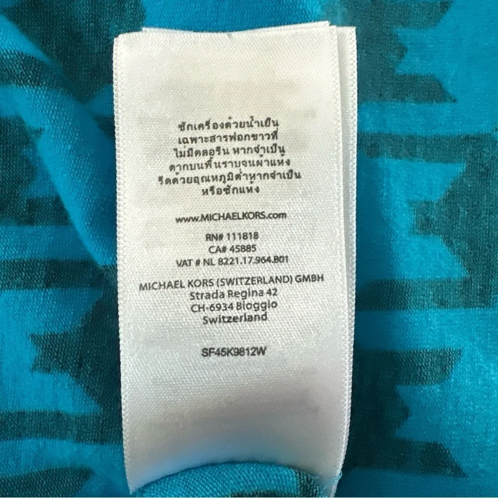 Michael Kors Graphic Sleeveless Blue and Black Blouse - Picture 13 of 13